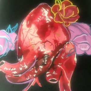 Hand painted Heart Canvas